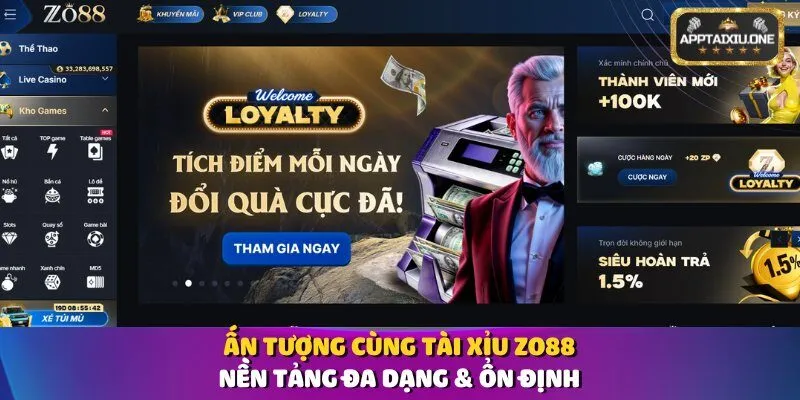 Ấn Tượng Cùng Tài Xỉu Zo88 - Đa Dạng & Ổn Định